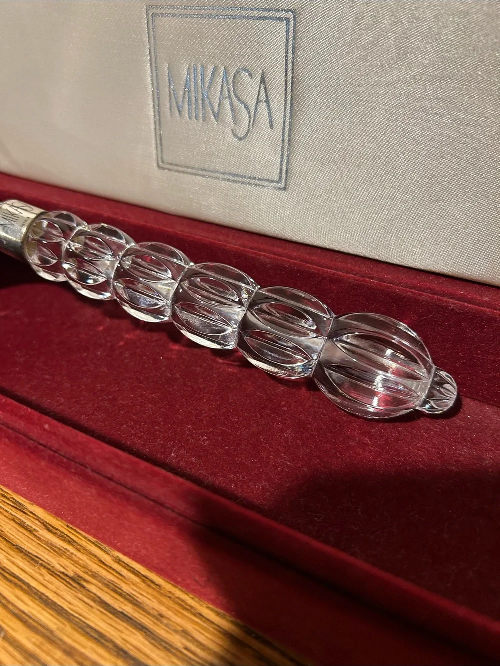 Mikasa Clear Crystal Handle Serving Fork and Spade Set